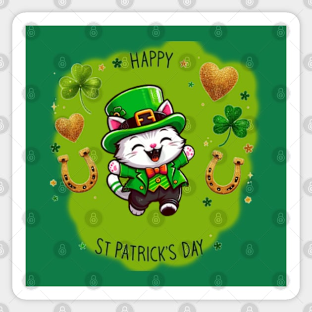 Grab this funny St Patricks Day Beautiful shot for you cat lovers Sticker by NOSTALGIA1'